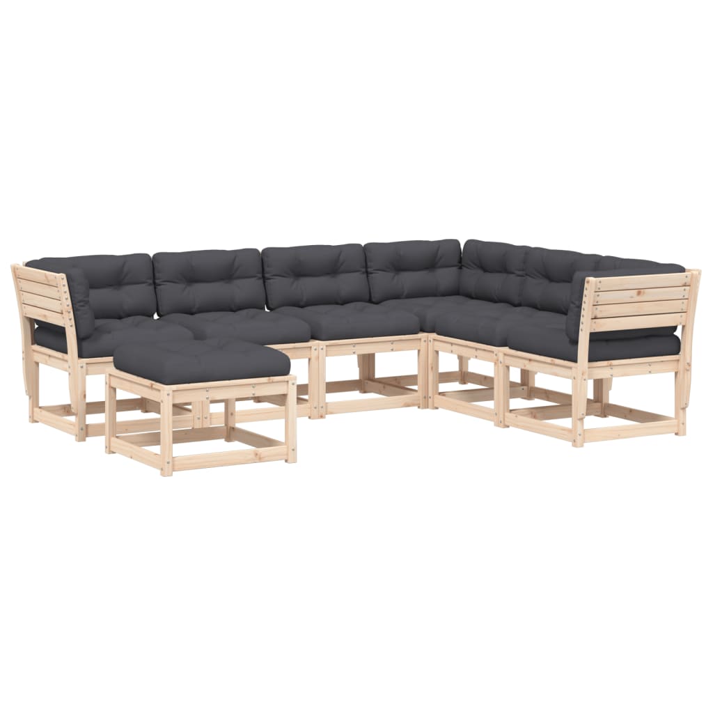 7-delige Loungeset met kussens massief grenenhout is nu te koop bij PeponiXL, paradijselijk wonen!