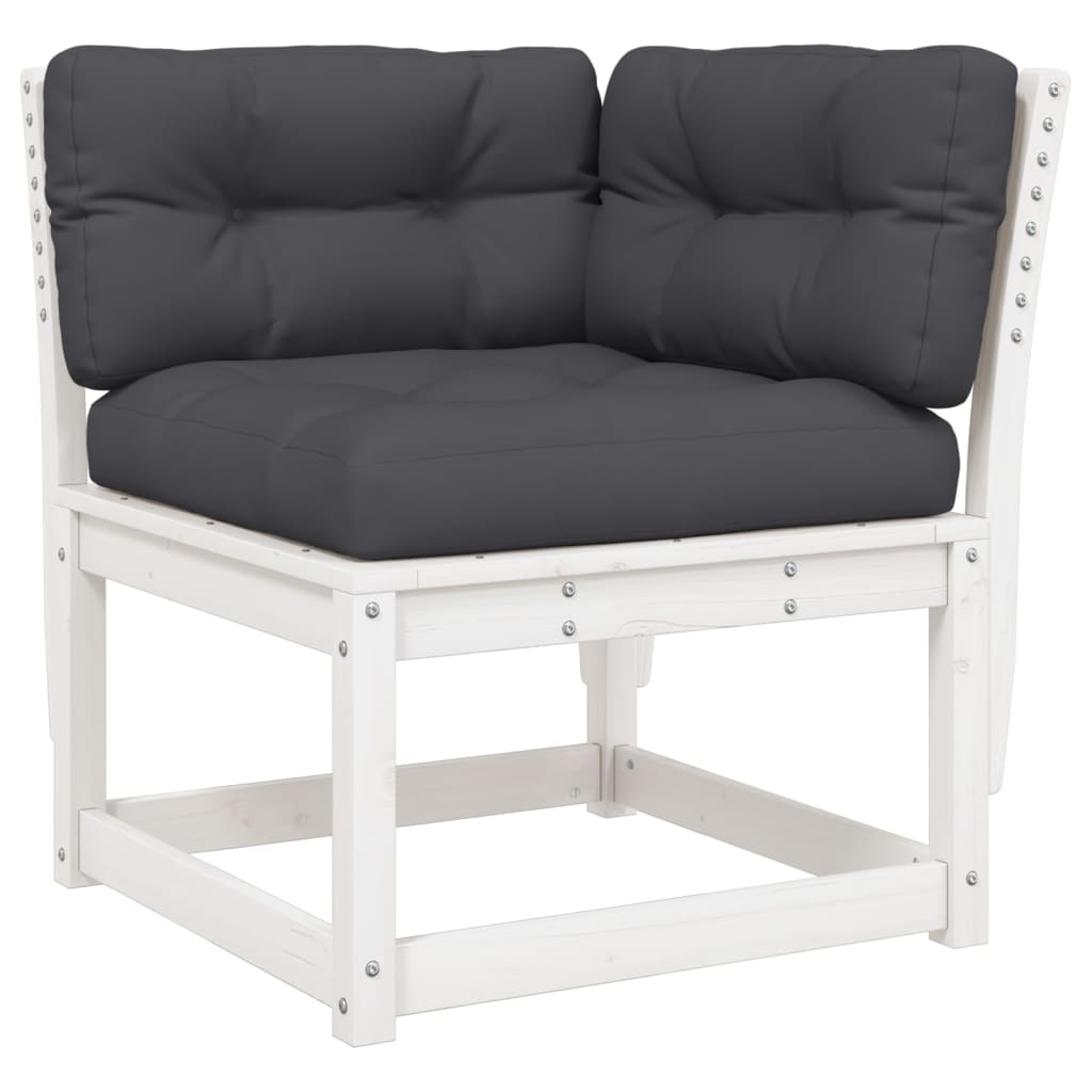 7-delige Loungeset met kussens massief grenenhout wit is nu te koop bij PeponiXL, paradijselijk wonen!