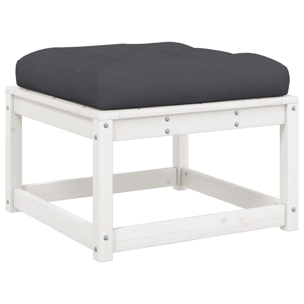 7-delige Loungeset met kussens massief grenenhout wit is nu te koop bij PeponiXL, paradijselijk wonen!