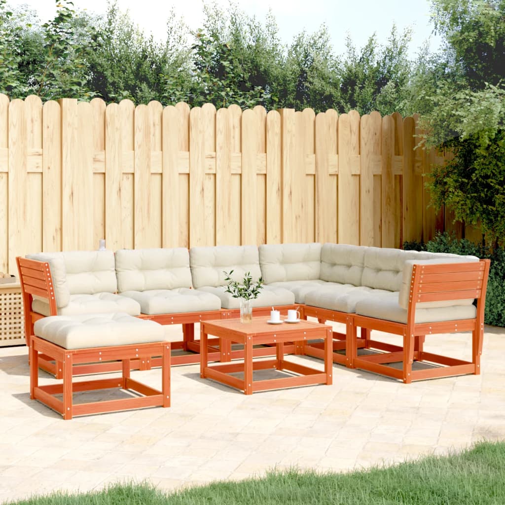 7-delige Loungeset met kussens massief grenenhout wasbruin is nu te koop bij PeponiXL, paradijselijk wonen!