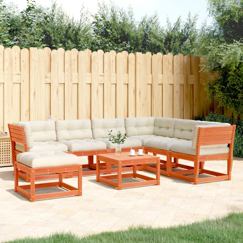 7-delige Loungeset met kussens massief grenenhout wasbruin is nu te koop bij PeponiXL, paradijselijk wonen!