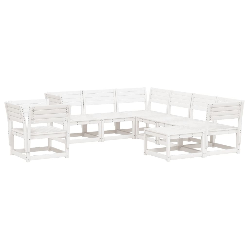 8-delige Loungeset massief grenenhout wit is nu te koop bij PeponiXL, paradijselijk wonen!