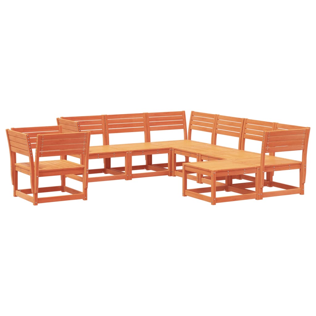 8-delige Loungeset massief grenenhout wasbruin is nu te koop bij PeponiXL, paradijselijk wonen!