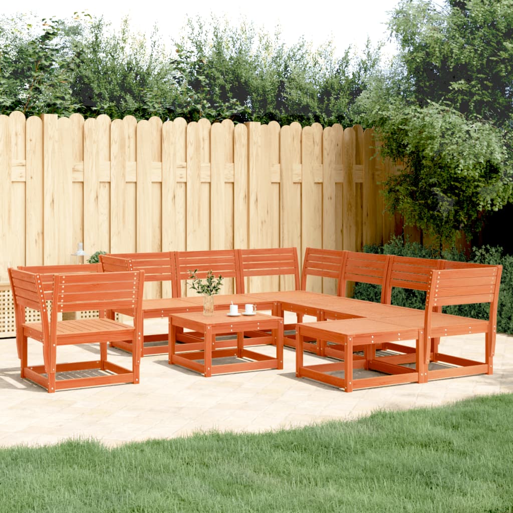 8-delige Loungeset massief grenenhout wasbruin is nu te koop bij PeponiXL, paradijselijk wonen!