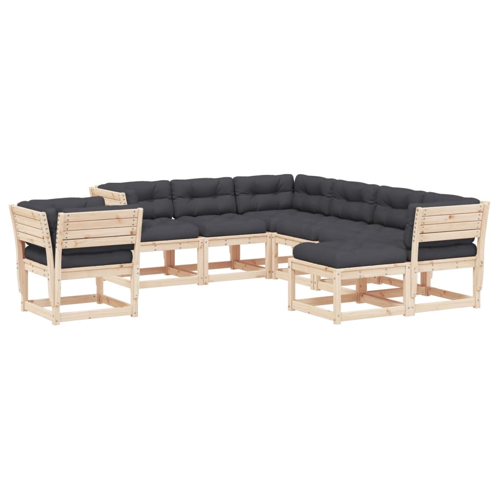 8-delige Loungeset met kussens massief grenenhout is nu te koop bij PeponiXL, paradijselijk wonen!