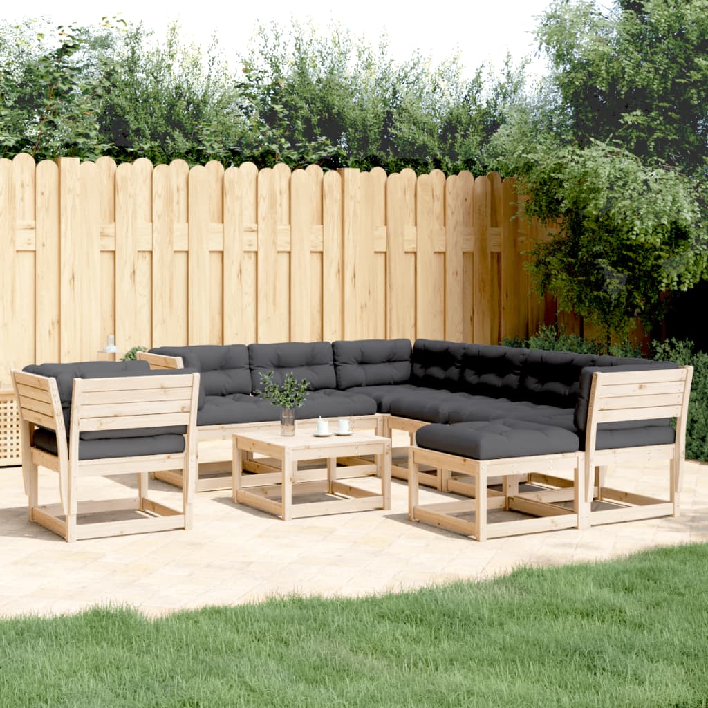 8-delige Loungeset met kussens massief grenenhout is nu te koop bij PeponiXL, paradijselijk wonen!