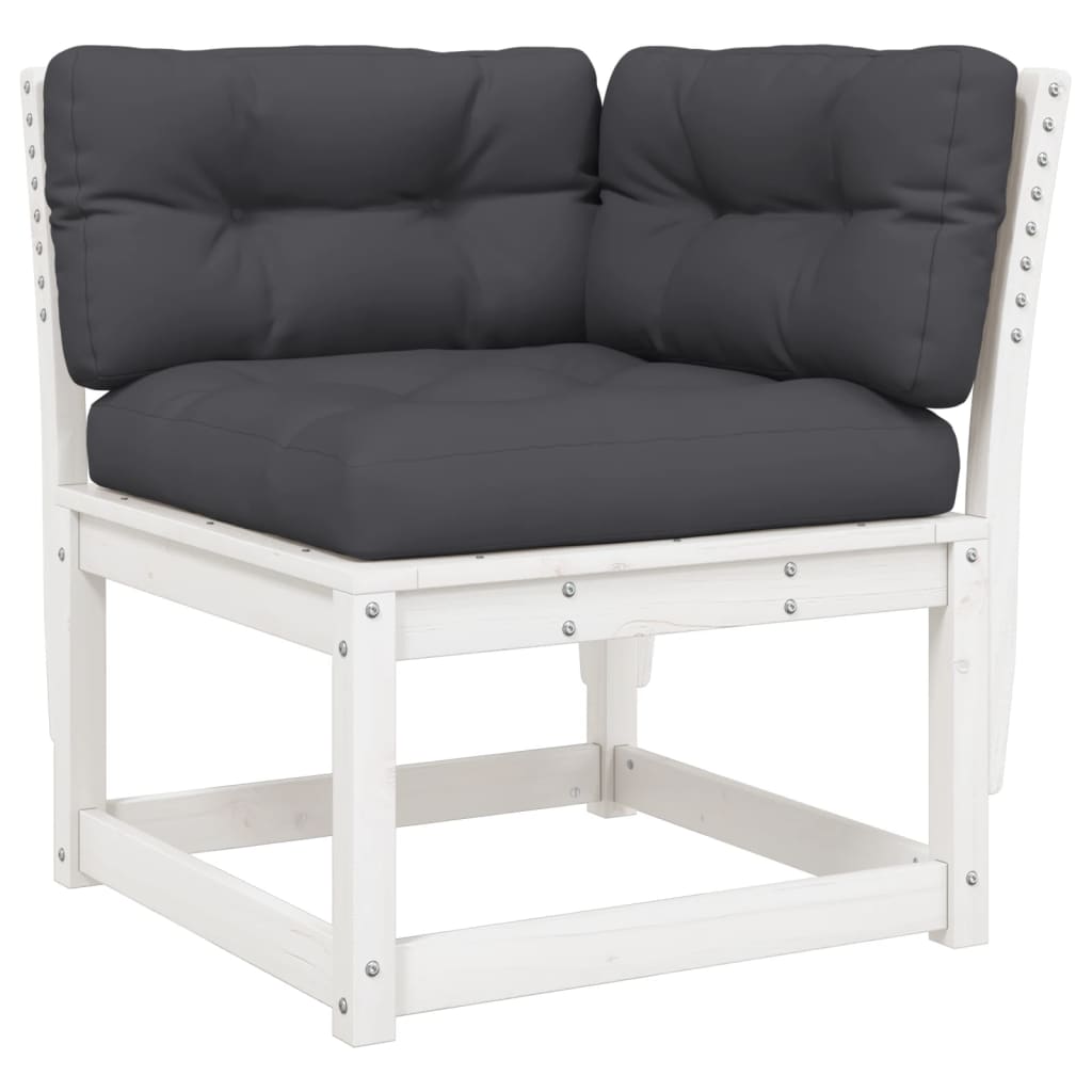 8-delige Loungeset met kussens massief grenenhout wit is nu te koop bij PeponiXL, paradijselijk wonen!