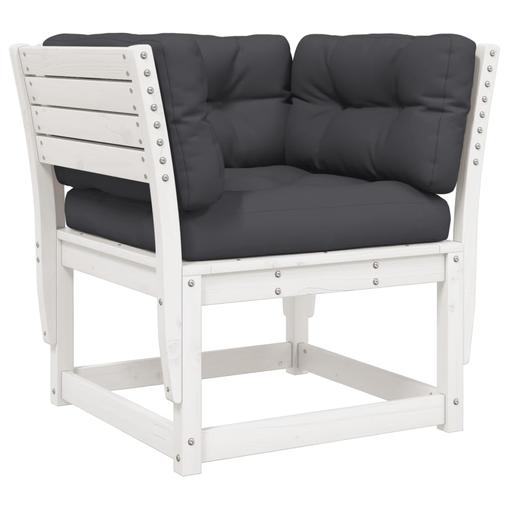 8-delige Loungeset met kussens massief grenenhout wit is nu te koop bij PeponiXL, paradijselijk wonen!