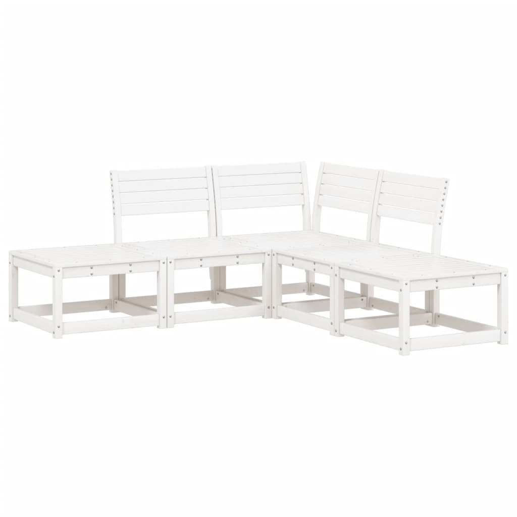 5-delige Loungeset massief grenenhout wit is nu te koop bij PeponiXL, paradijselijk wonen!