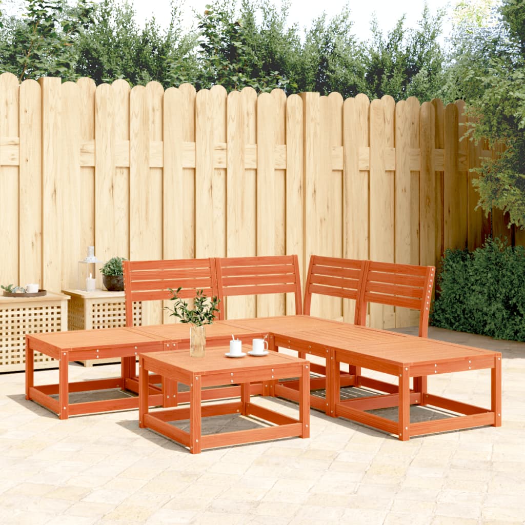 5-delige Loungeset massief grenenhout wasbruin is nu te koop bij PeponiXL, paradijselijk wonen!