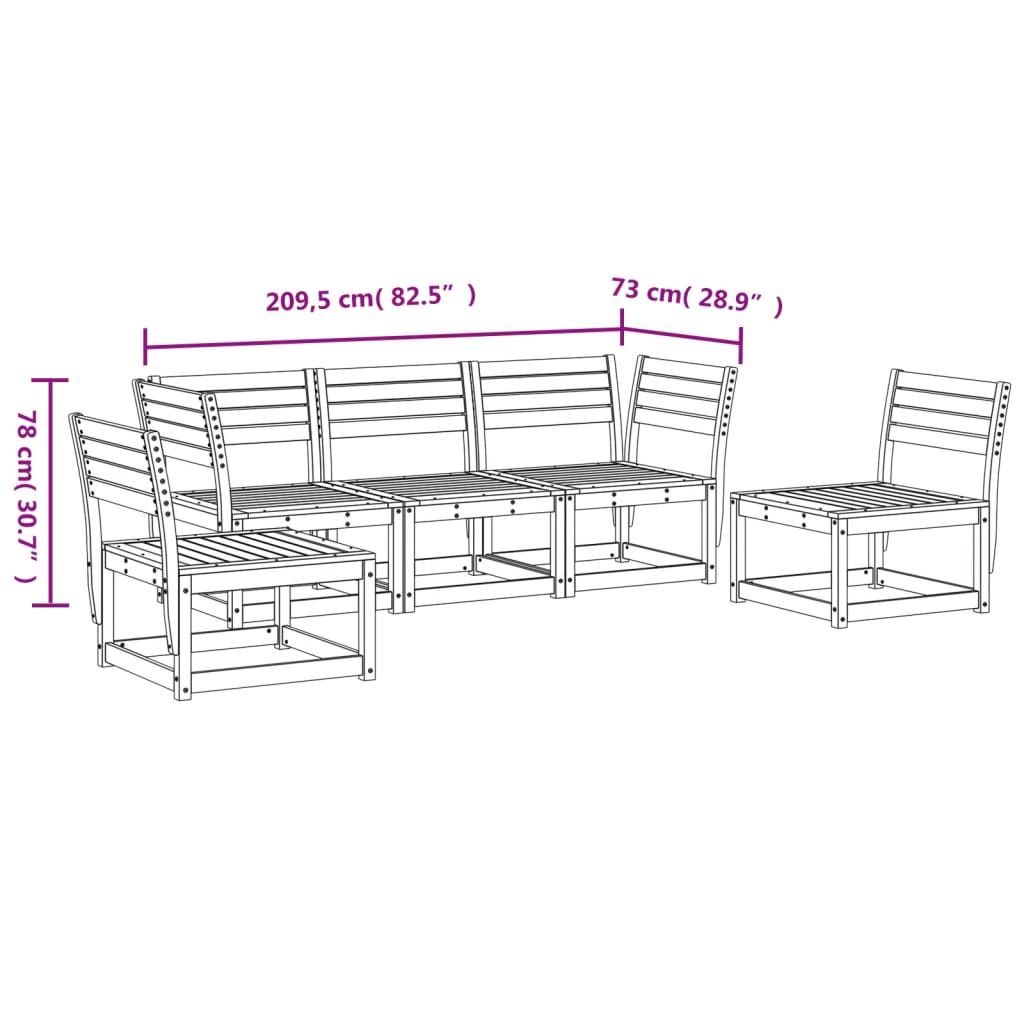 5-delige Loungeset massief grenenhout is nu te koop bij PeponiXL, paradijselijk wonen!