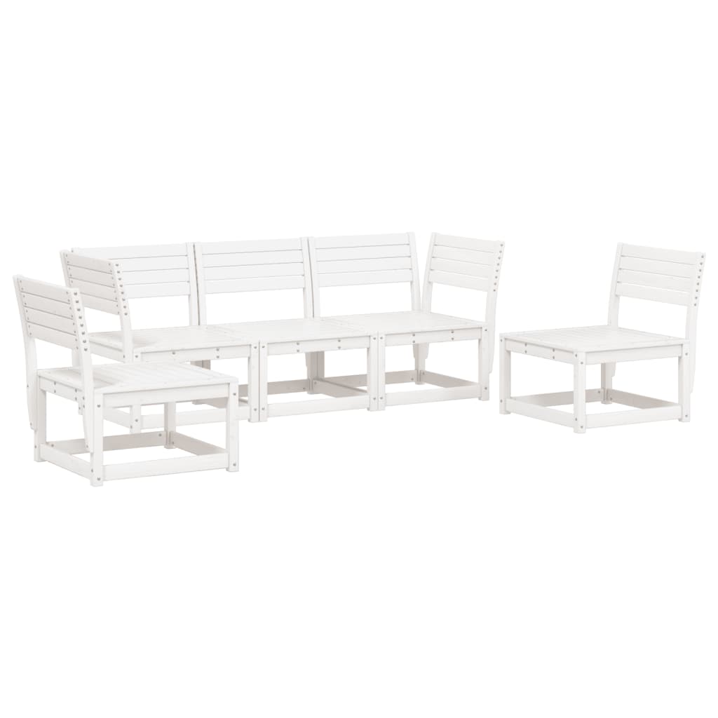 5-delige Loungeset massief grenenhout wit is nu te koop bij PeponiXL, paradijselijk wonen!