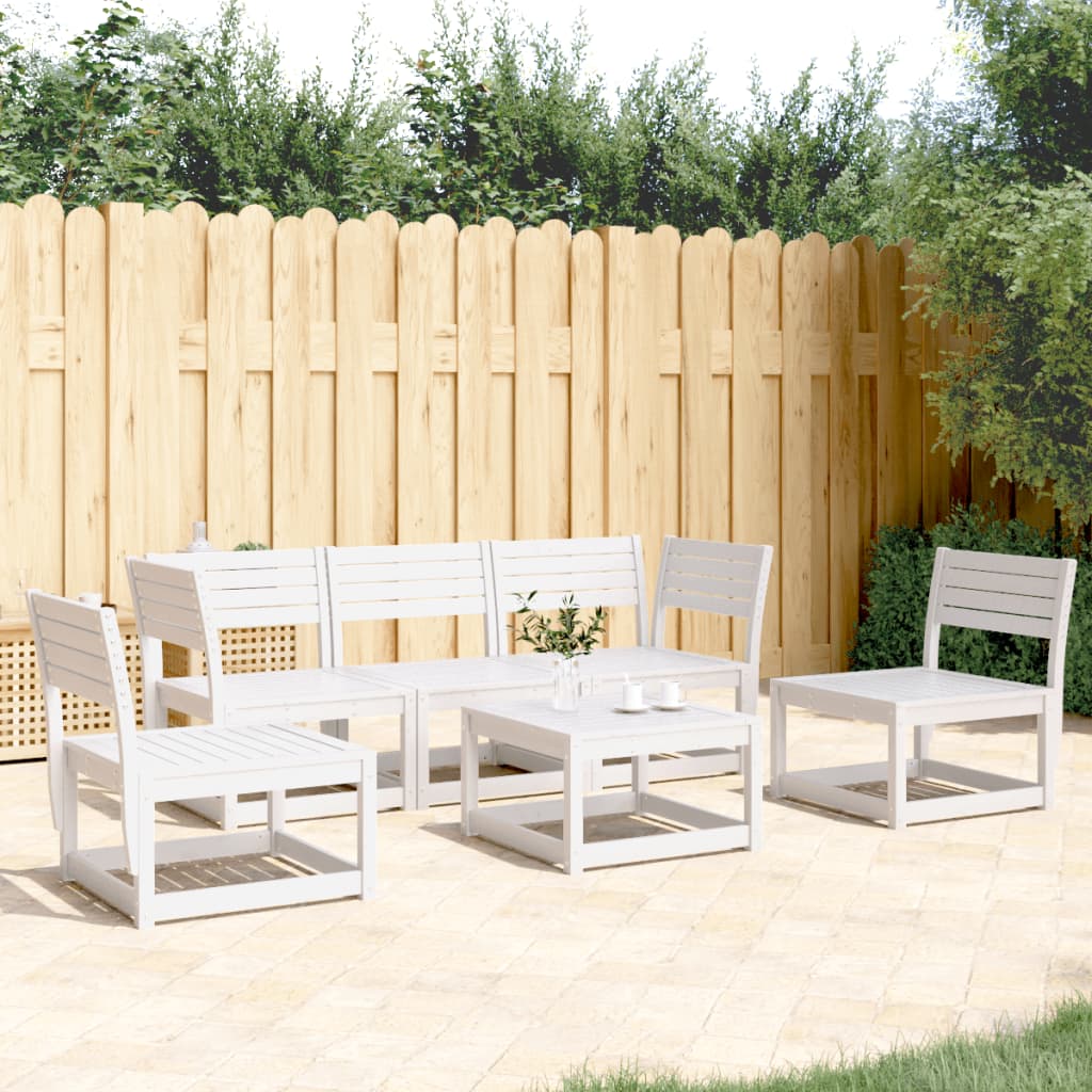 5-delige Loungeset massief grenenhout wit is nu te koop bij PeponiXL, paradijselijk wonen!