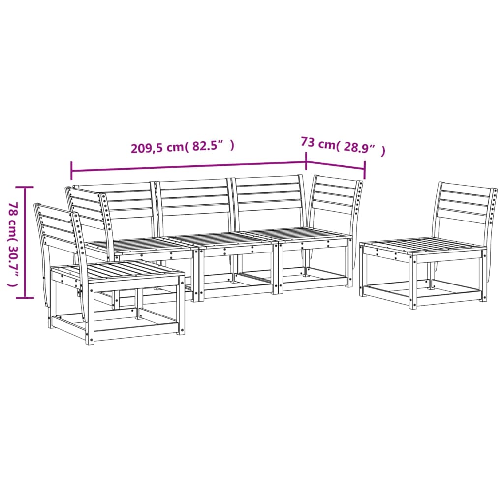 5-delige Loungeset massief grenenhout wasbruin is nu te koop bij PeponiXL, paradijselijk wonen!