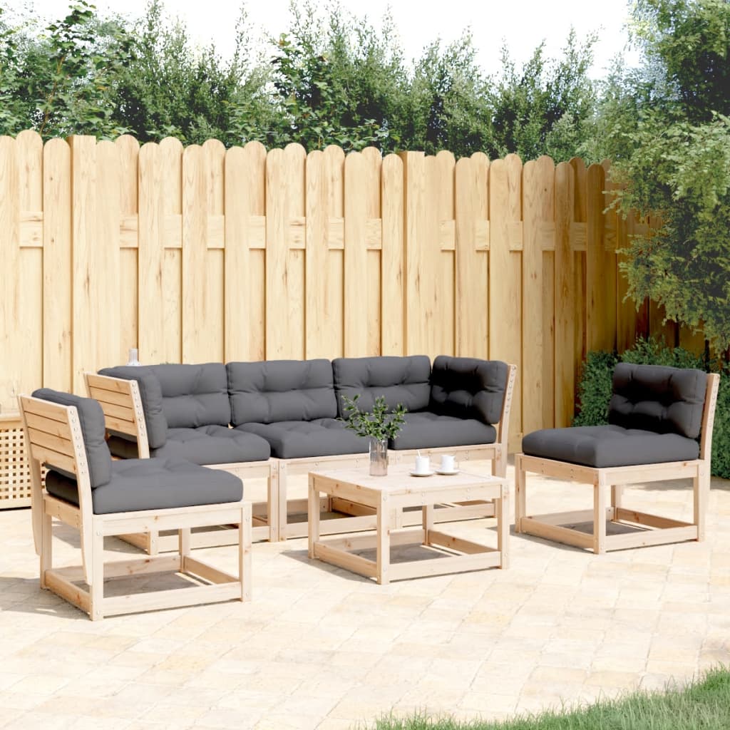 5-delige Loungeset met kussens massief grenenhout is nu te koop bij PeponiXL, paradijselijk wonen!