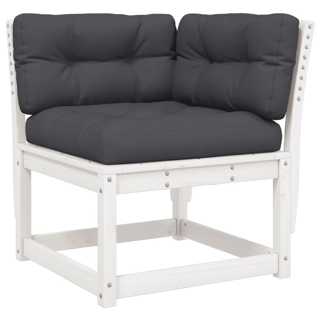 5-delige Loungeset met kussens massief grenenhout wit is nu te koop bij PeponiXL, paradijselijk wonen!