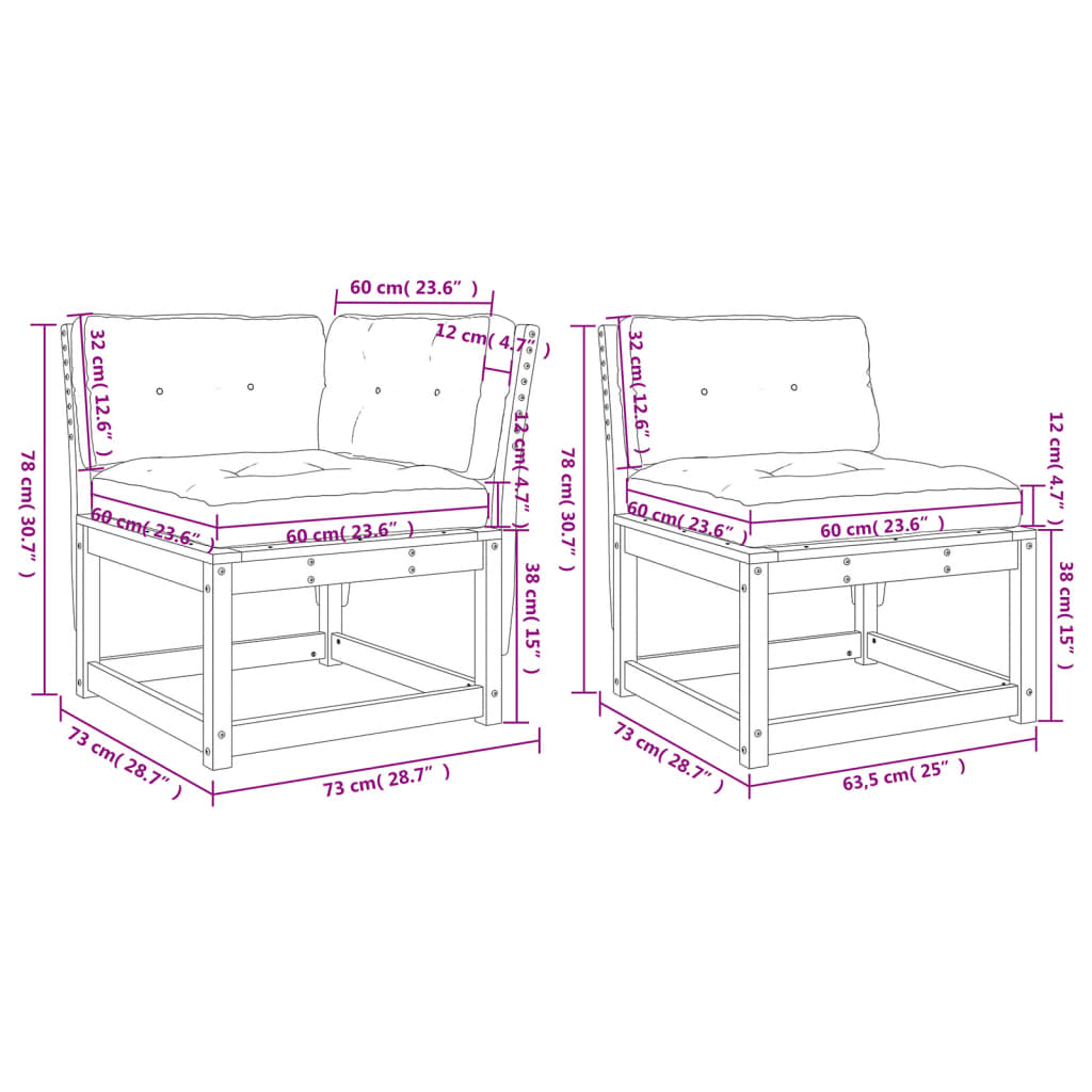 5-delige Loungeset met kussens massief grenenhout is nu te koop bij PeponiXL, paradijselijk wonen!