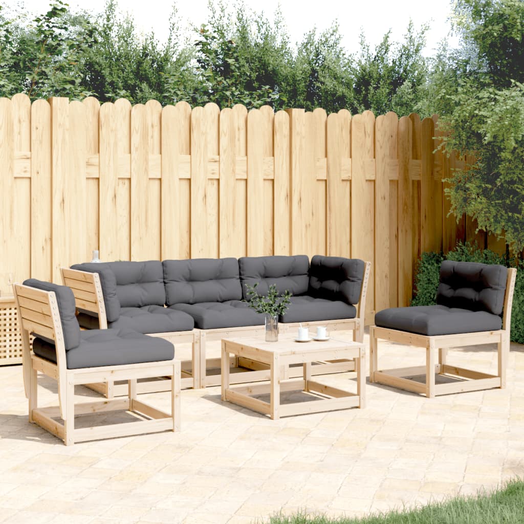 5-delige Loungeset met kussens massief grenenhout is nu te koop bij PeponiXL, paradijselijk wonen!