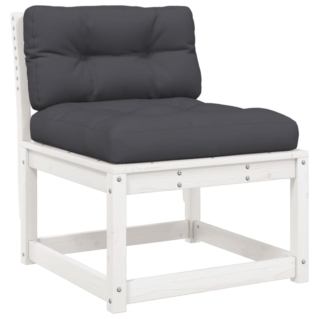 5-delige Loungeset met kussens massief grenenhout wit is nu te koop bij PeponiXL, paradijselijk wonen!