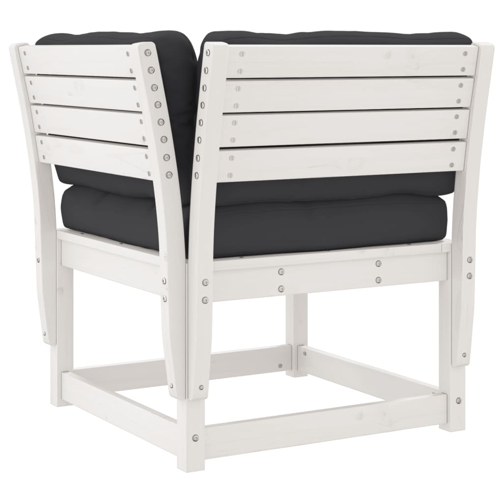5-delige Loungeset met kussens massief grenenhout wit is nu te koop bij PeponiXL, paradijselijk wonen!