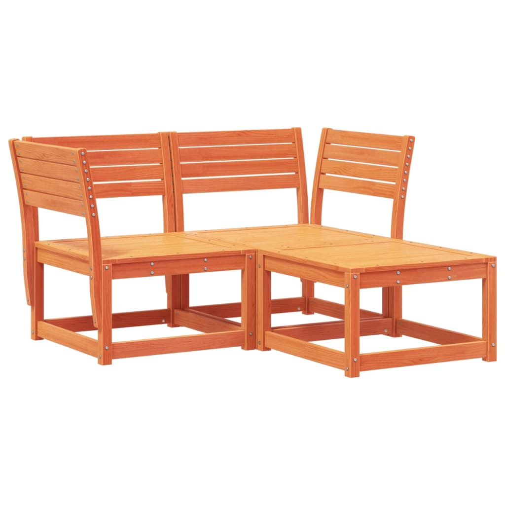 3-delige Loungeset massief grenenhout wasbruin is nu te koop bij PeponiXL, paradijselijk wonen!