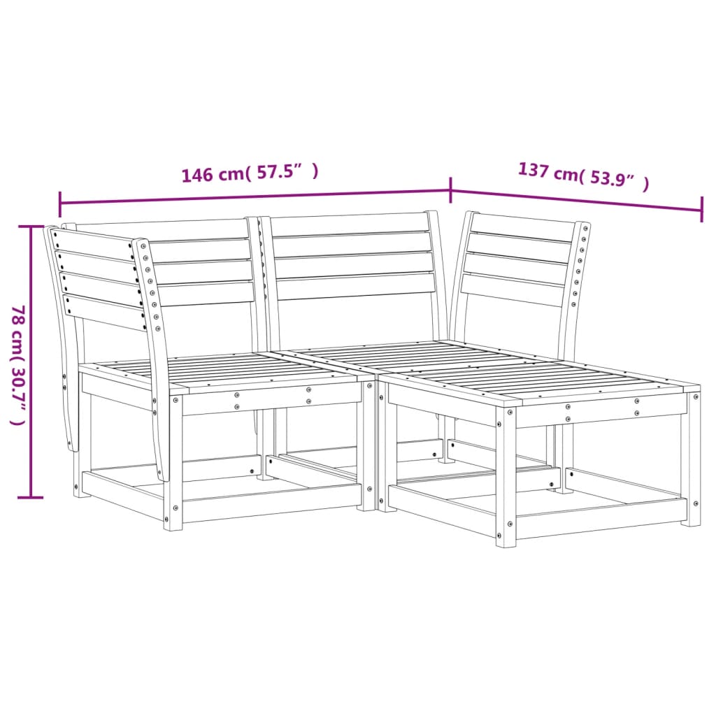 3-delige Loungeset massief grenenhout wasbruin is nu te koop bij PeponiXL, paradijselijk wonen!
