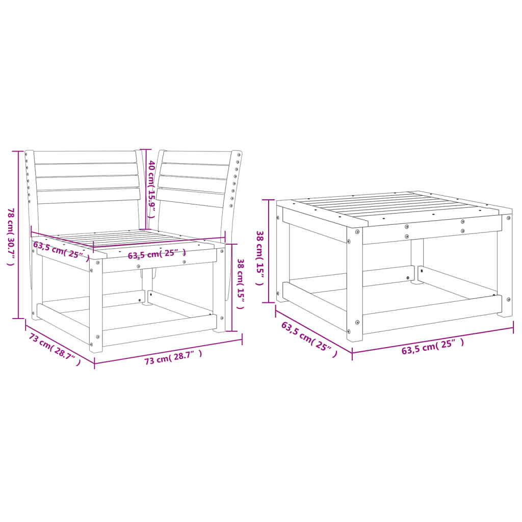 3-delige Loungeset massief grenenhout wasbruin is nu te koop bij PeponiXL, paradijselijk wonen!
