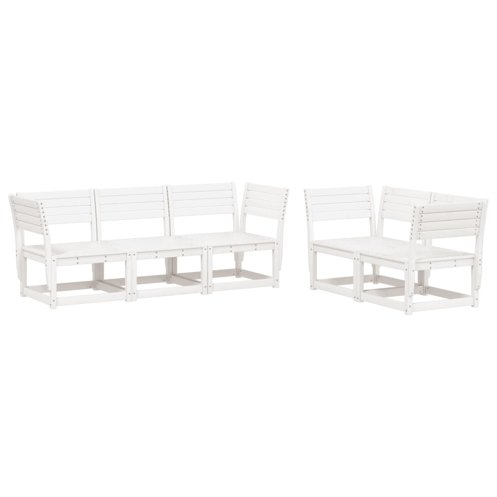 5-delige Loungeset massief grenenhout wit is nu te koop bij PeponiXL, paradijselijk wonen!