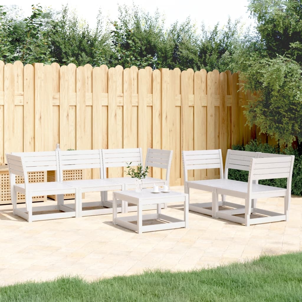 5-delige Loungeset massief grenenhout wit is nu te koop bij PeponiXL, paradijselijk wonen!