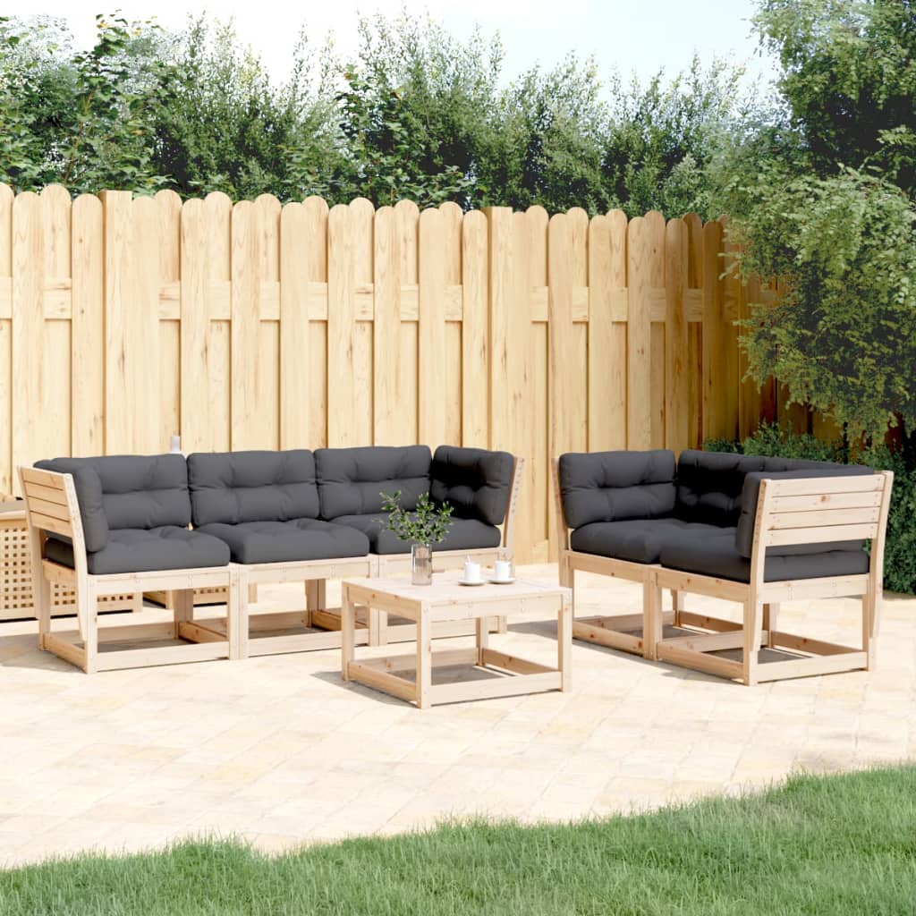 5-delige Loungeset met kussens massief grenenhout is nu te koop bij PeponiXL, paradijselijk wonen!