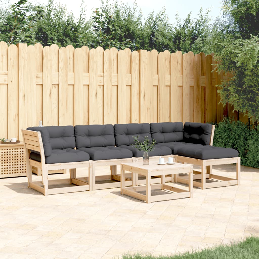 5-delige Loungeset met kussens massief grenenhout is nu te koop bij PeponiXL, paradijselijk wonen!
