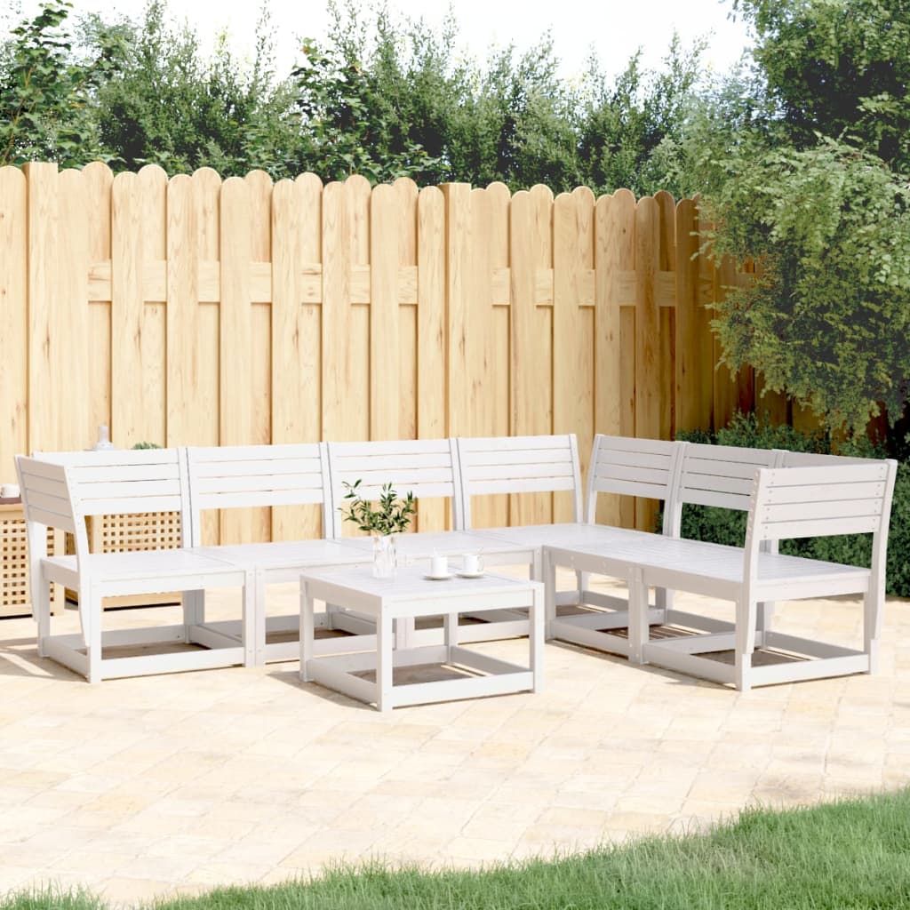 6-delige Loungeset massief grenenhout wit is nu te koop bij PeponiXL, paradijselijk wonen!