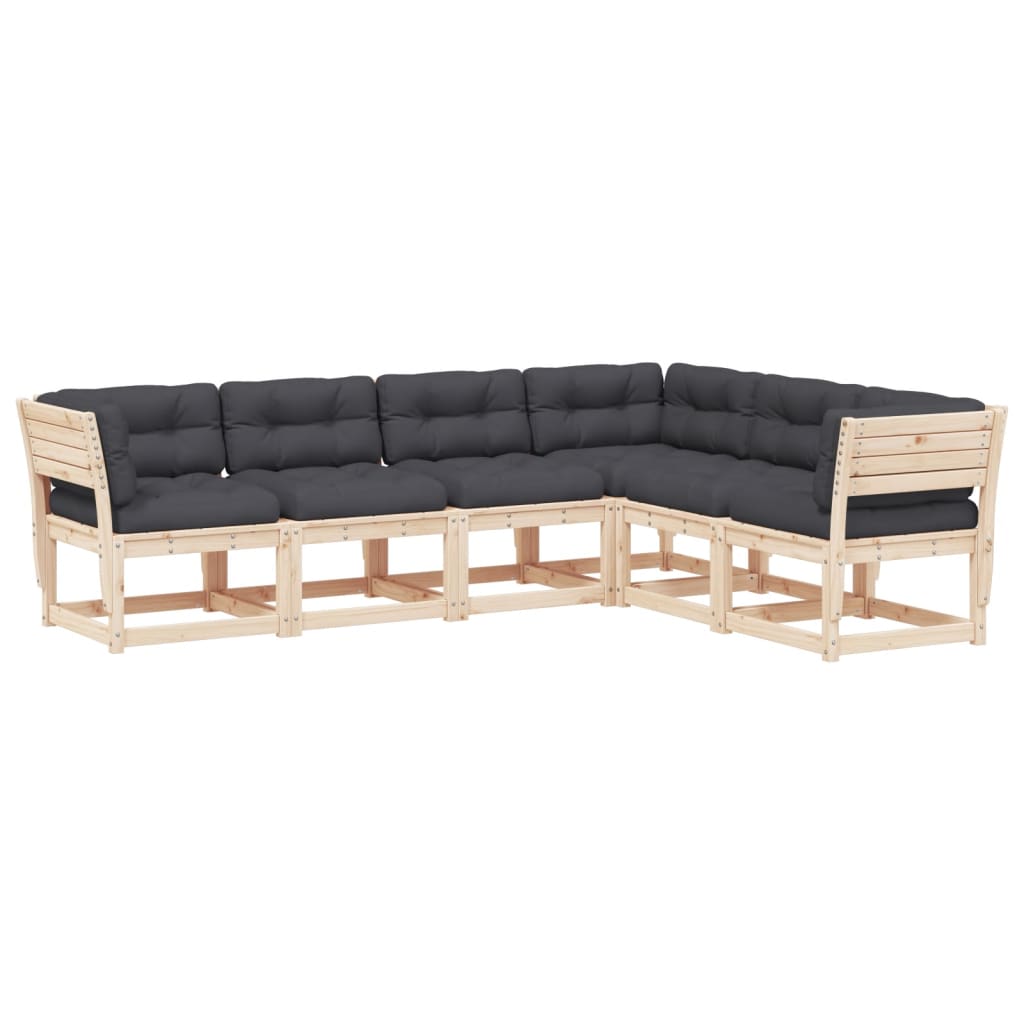 6-delige Loungeset met kussens massief grenenhout is nu te koop bij PeponiXL, paradijselijk wonen!