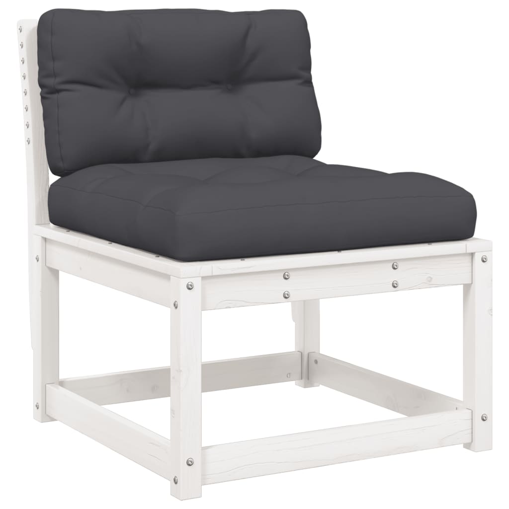 6-delige Loungeset met kussens massief grenenhout wit is nu te koop bij PeponiXL, paradijselijk wonen!
