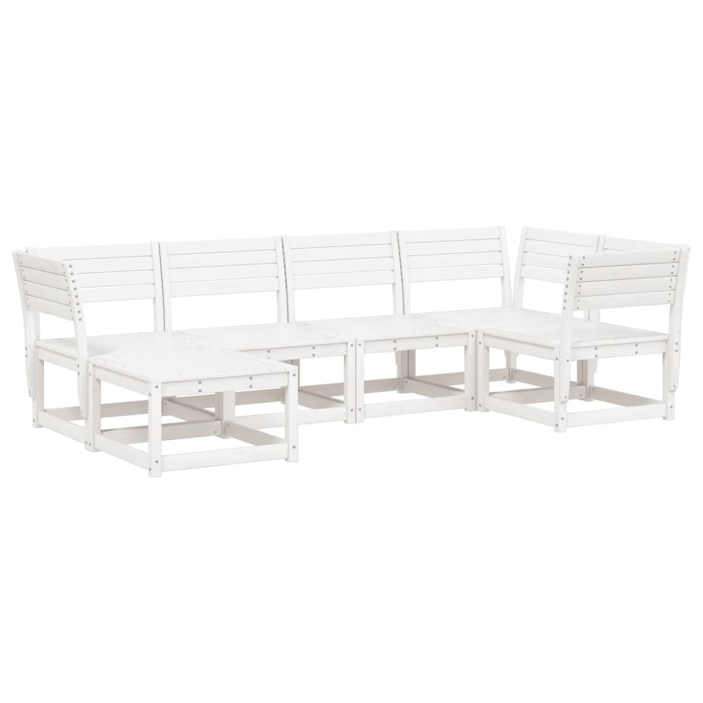 6-delige Loungeset massief grenenhout wit is nu te koop bij PeponiXL, paradijselijk wonen!
