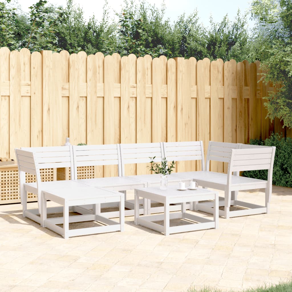 6-delige Loungeset massief grenenhout wit is nu te koop bij PeponiXL, paradijselijk wonen!