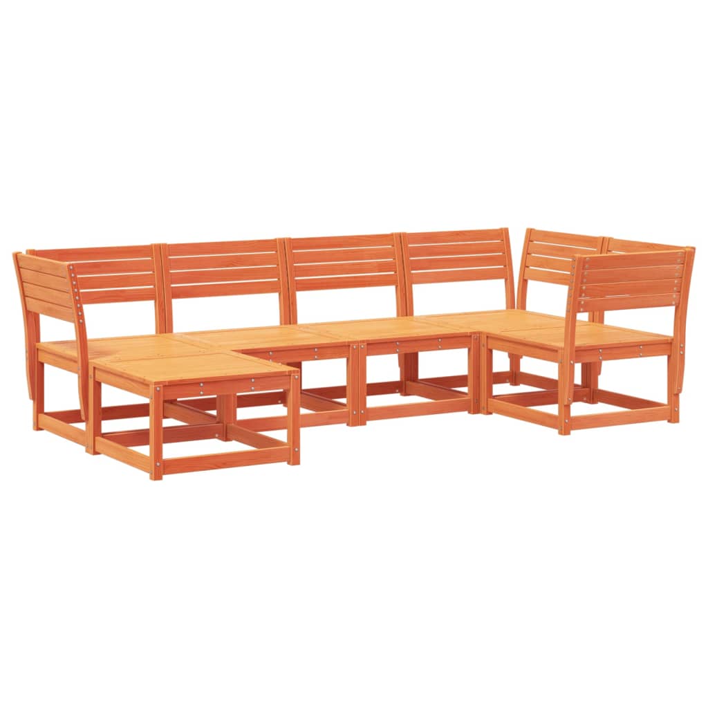6-delige Loungeset massief grenenhout wasbruin is nu te koop bij PeponiXL, paradijselijk wonen!