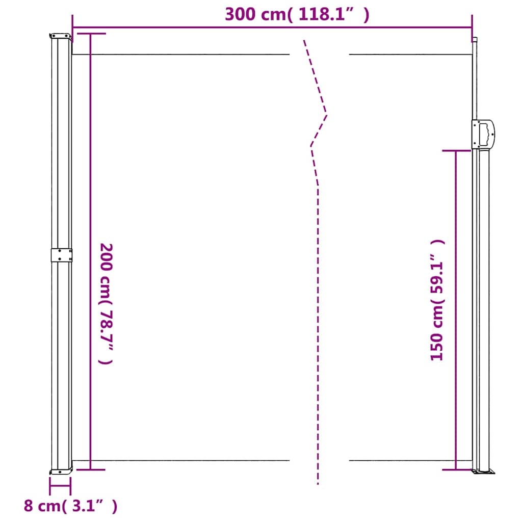 Windscherm uittrekbaar 200x300 cm zwart is nu te koop bij PeponiXL, paradijselijk wonen!