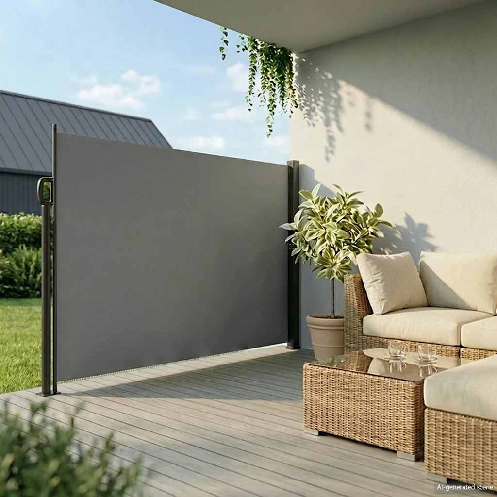 Windscherm uittrekbaar 200x500 cm antracietkleurig is nu te koop bij PeponiXL, paradijselijk wonen!