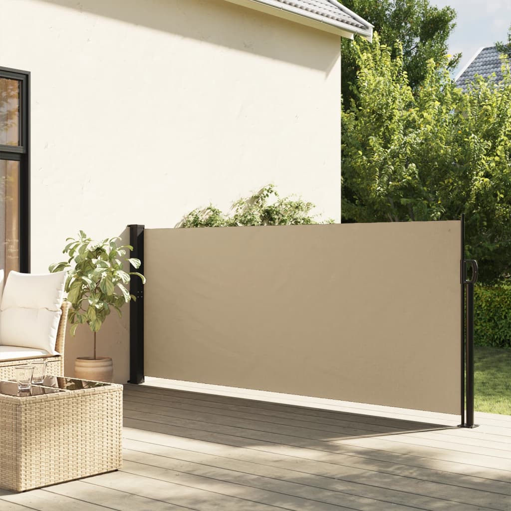 Windscherm uittrekbaar 120x600 cm beige is nu te koop bij PeponiXL, paradijselijk wonen!