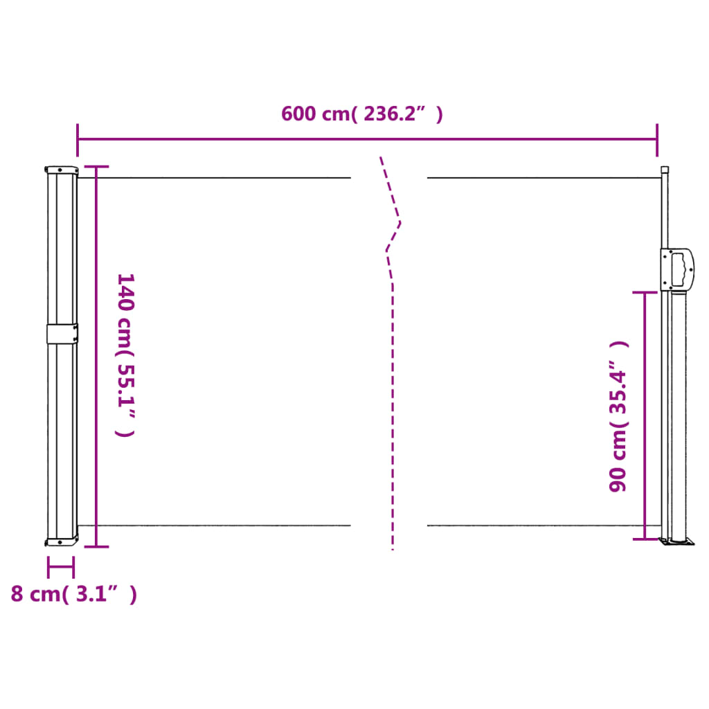 Tuinscherm uittrekbaar 140x600 cm donkergroen is nu te koop bij PeponiXL, paradijselijk wonen!