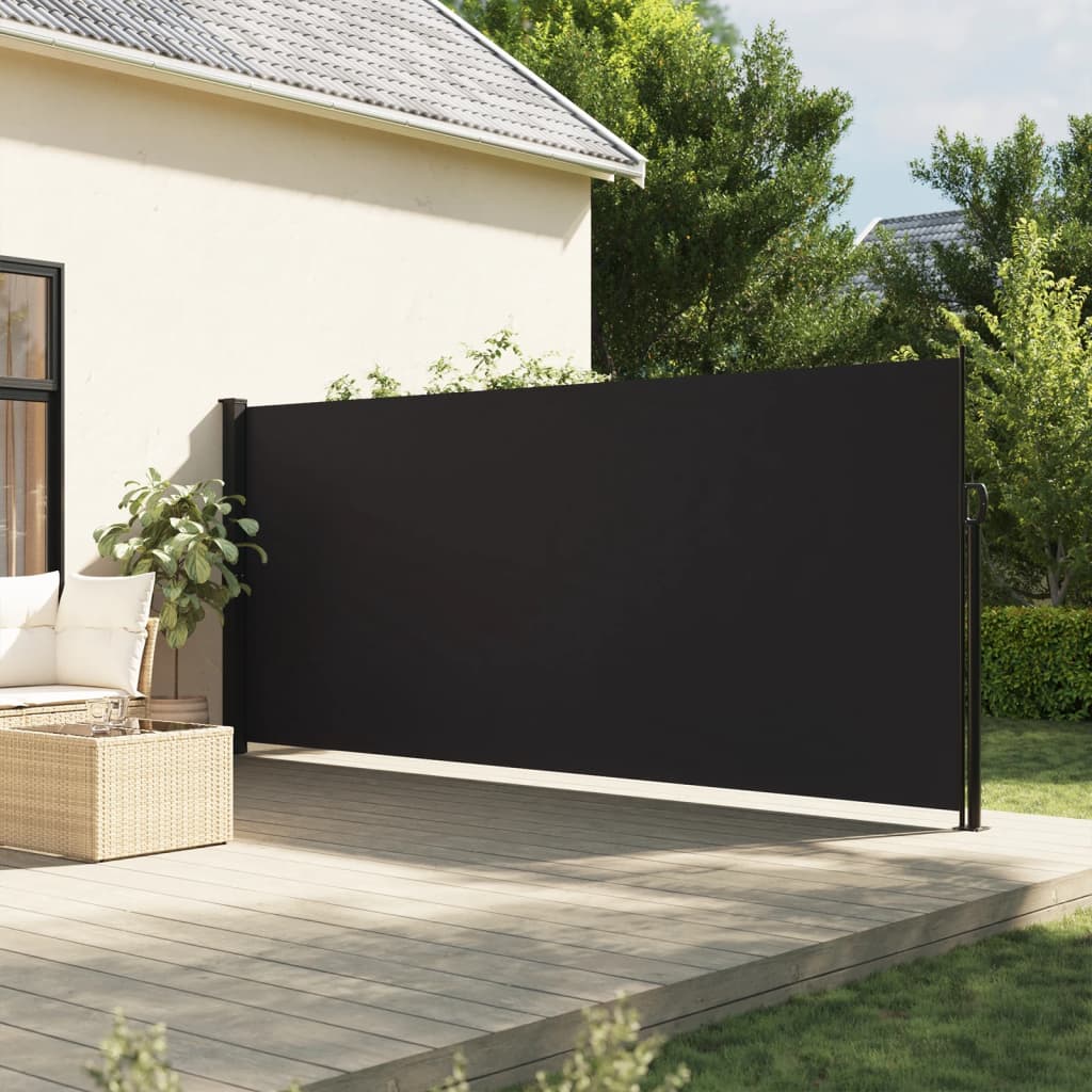 Windscherm uittrekbaar 160x600 cm zwart is nu te koop bij PeponiXL, paradijselijk wonen!