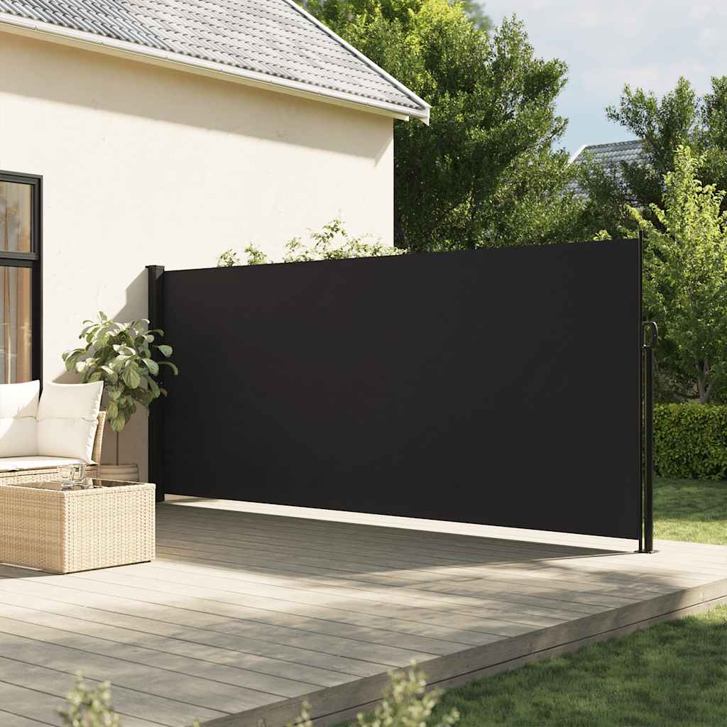 Windscherm uittrekbaar 180x600 cm zwart is nu te koop bij PeponiXL, paradijselijk wonen!