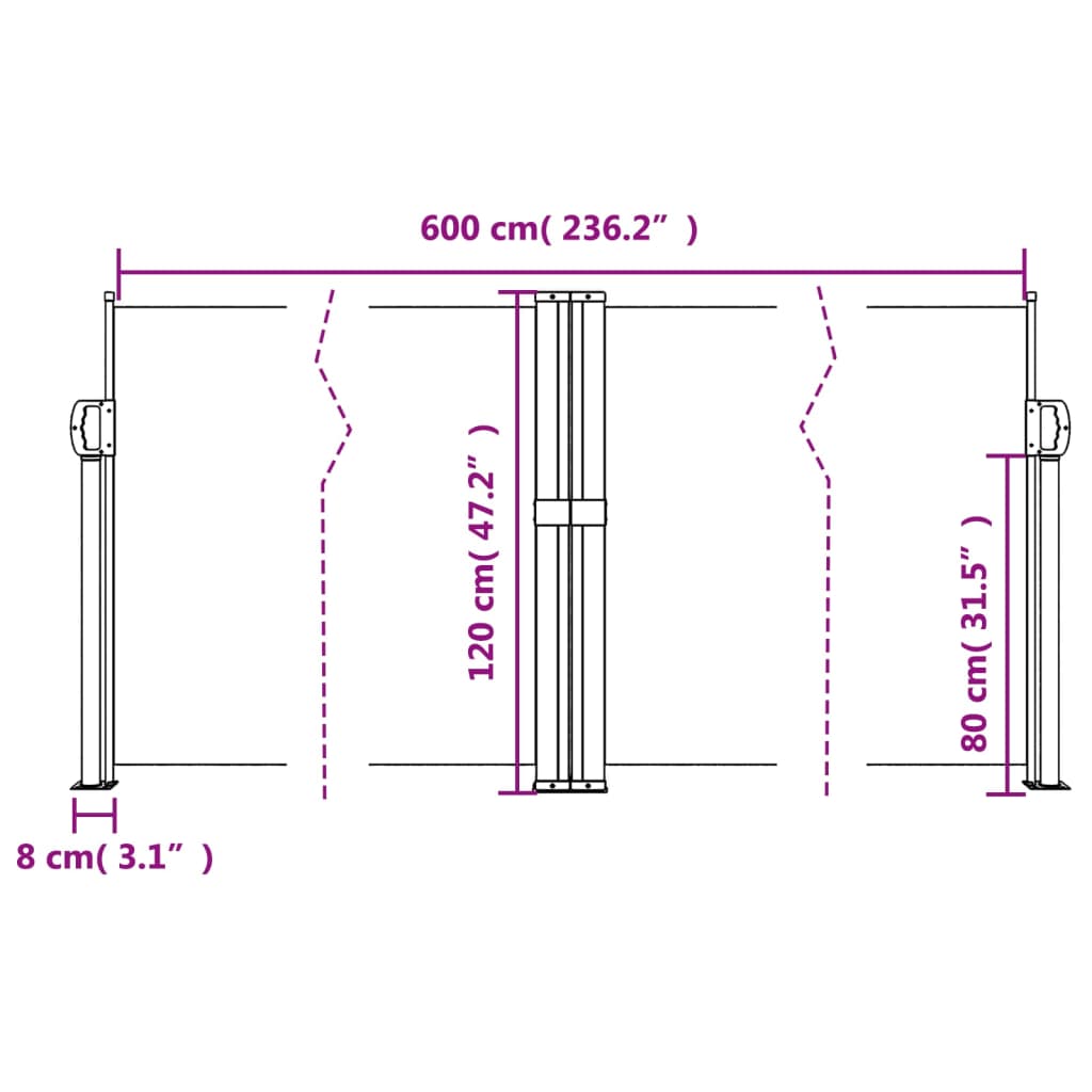 Windscherm uittrekbaar 120x600 cm wit is nu te koop bij PeponiXL, paradijselijk wonen!