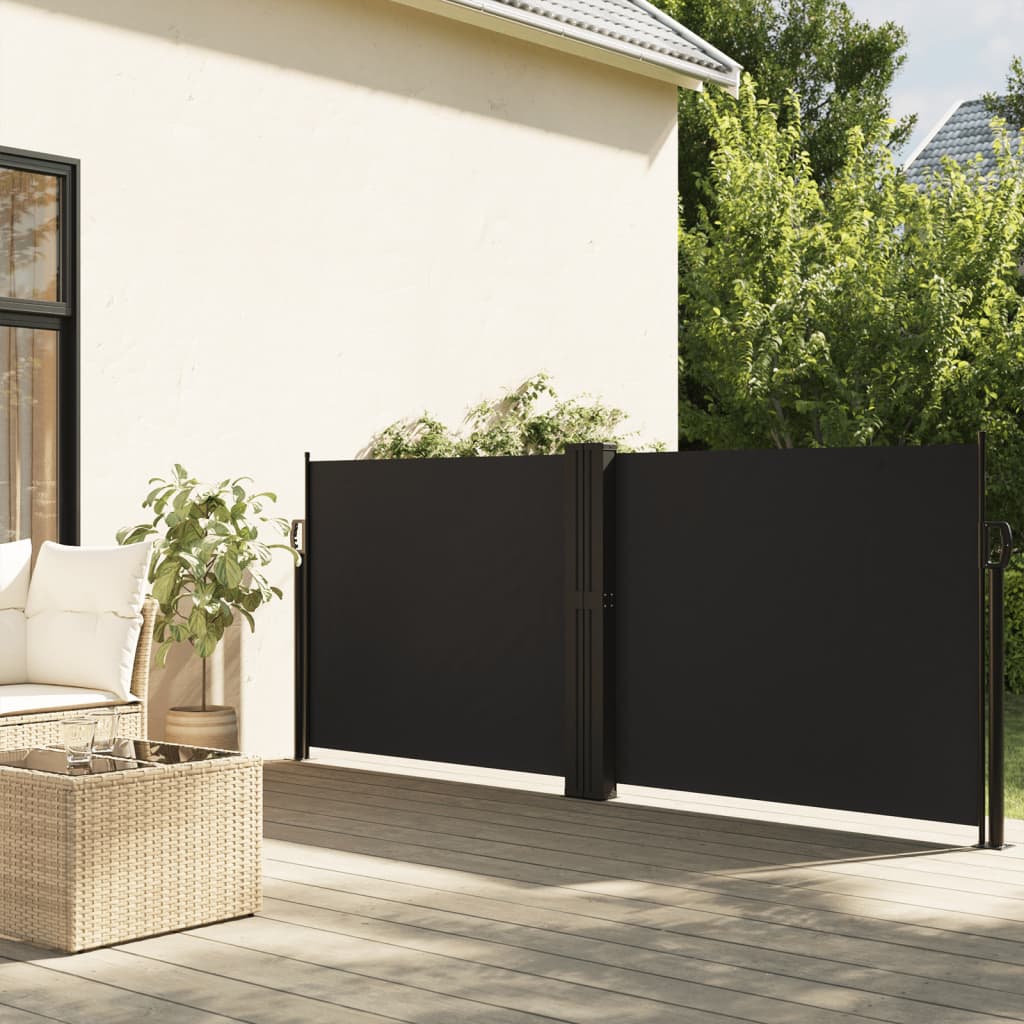 Windscherm uittrekbaar 140x600 cm zwart is nu te koop bij PeponiXL, paradijselijk wonen!