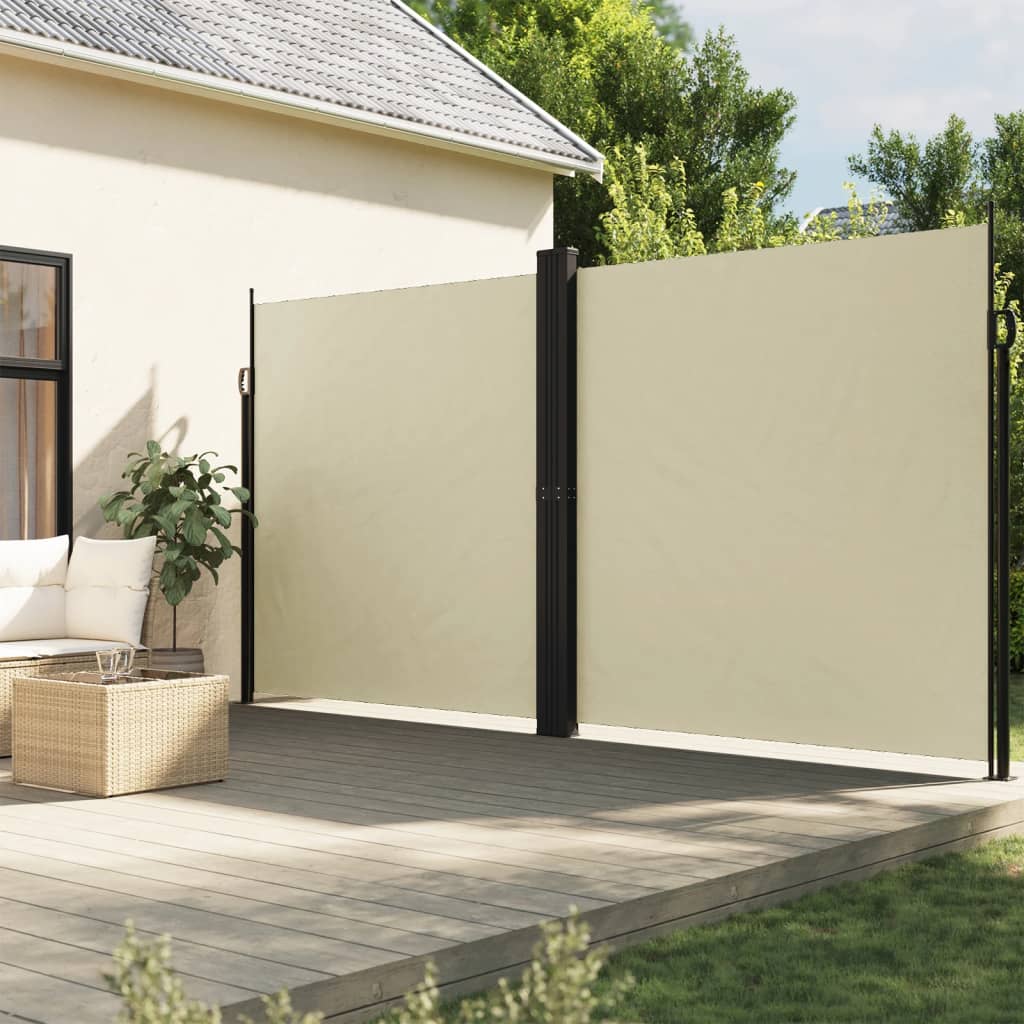 Windscherm uittrekbaar 200x600 cm crèmekleurig is nu te koop bij PeponiXL, paradijselijk wonen!