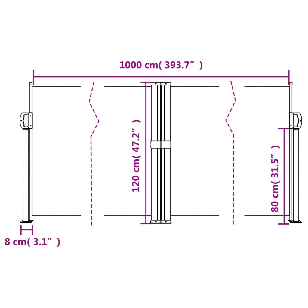 Windscherm uittrekbaar 120x1000 cm taupe is nu te koop bij PeponiXL, paradijselijk wonen!