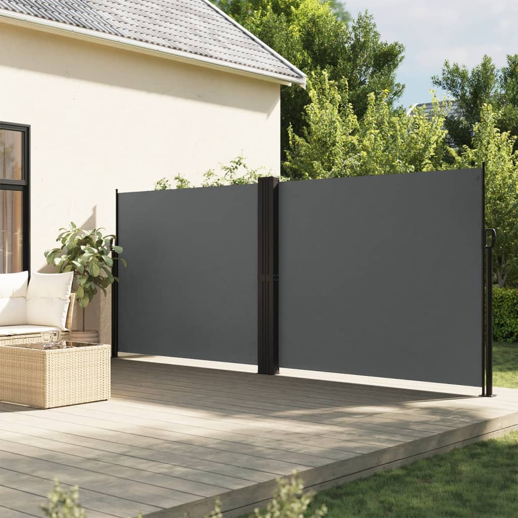 Windscherm uittrekbaar 160x1000 cm antracietkleurig is nu te koop bij PeponiXL, paradijselijk wonen!
