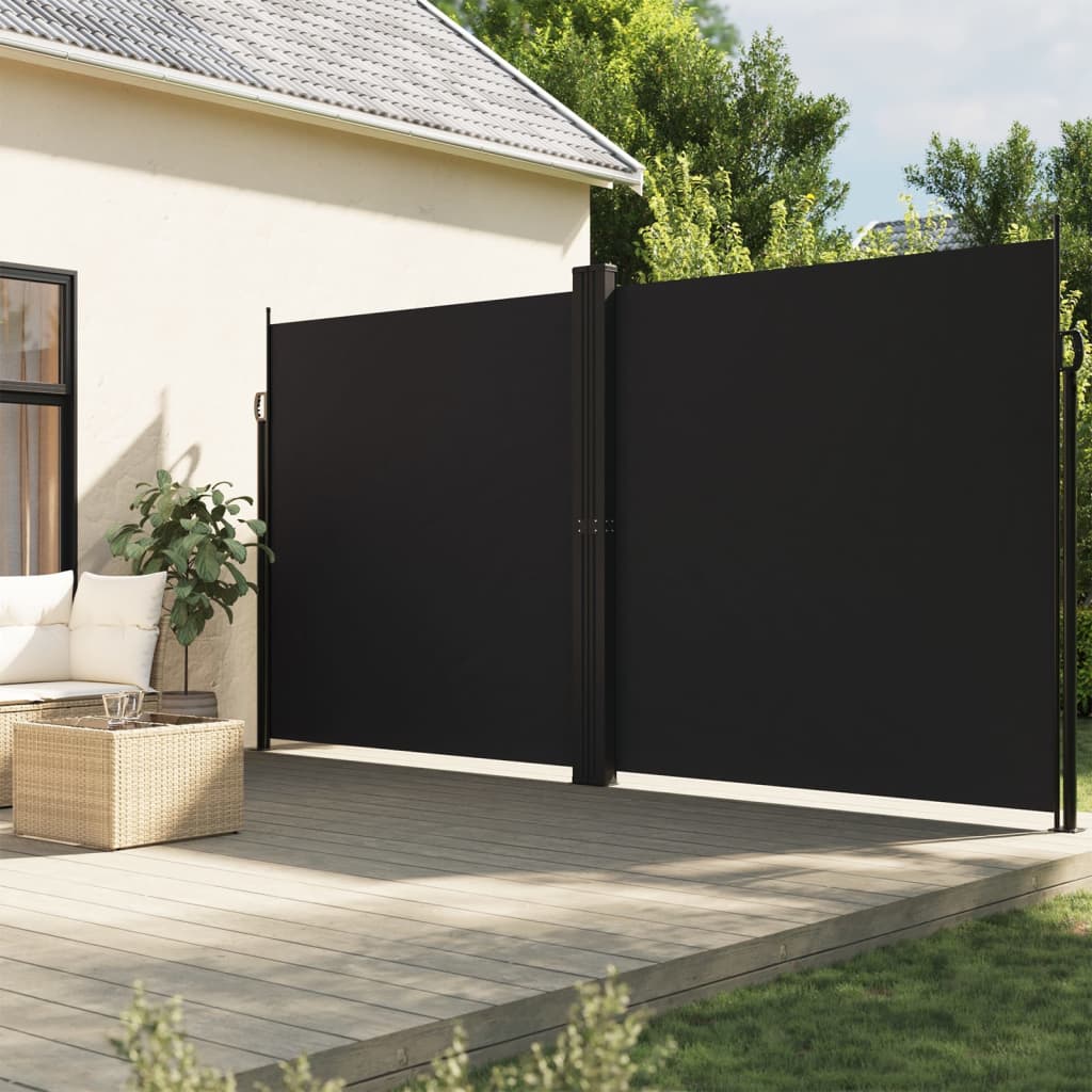 Windscherm uittrekbaar 200x1000 cm zwart is nu te koop bij PeponiXL, paradijselijk wonen!