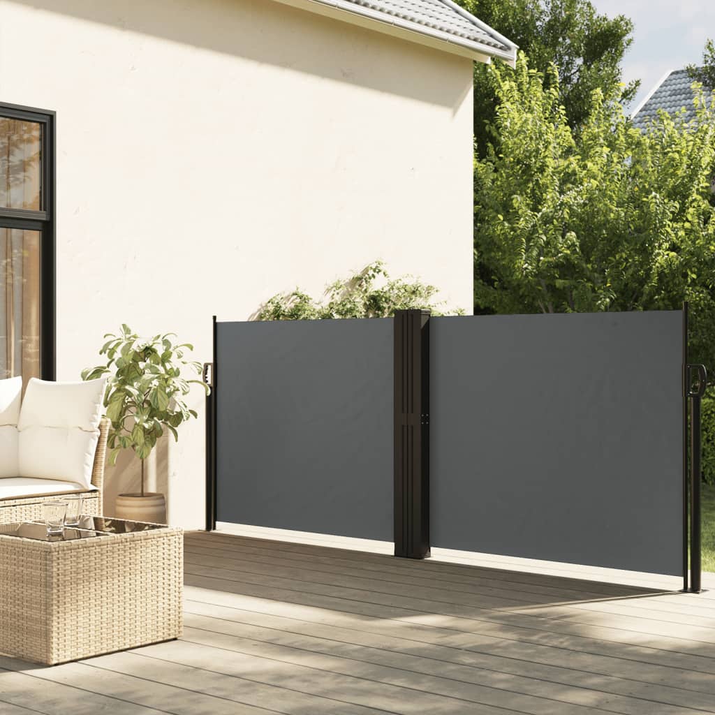 Windscherm uittrekbaar 120x1200 cm antracietkleurig is nu te koop bij PeponiXL, paradijselijk wonen!